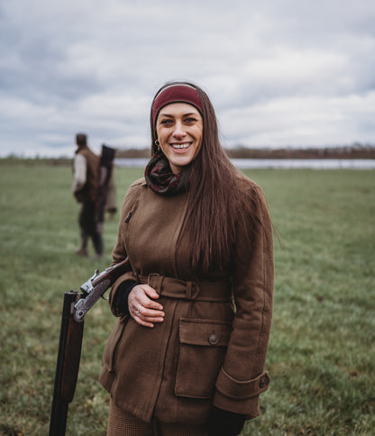 Squared Monogram Snood Plum/Olive