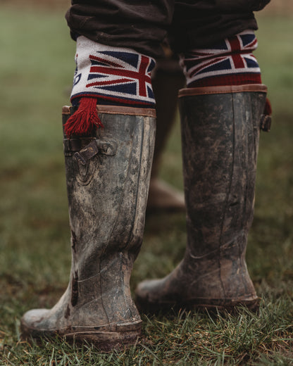 Union Jack Flag Personalised Boot Sock Navy/Red