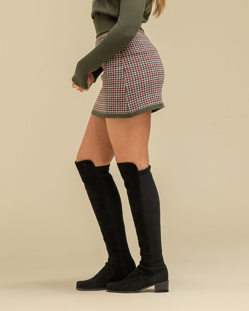 Multi-Houndstooth Mini- Skirt
