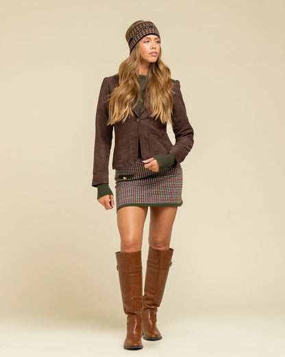 Signature Houndstooth Headband - Navy/Tan