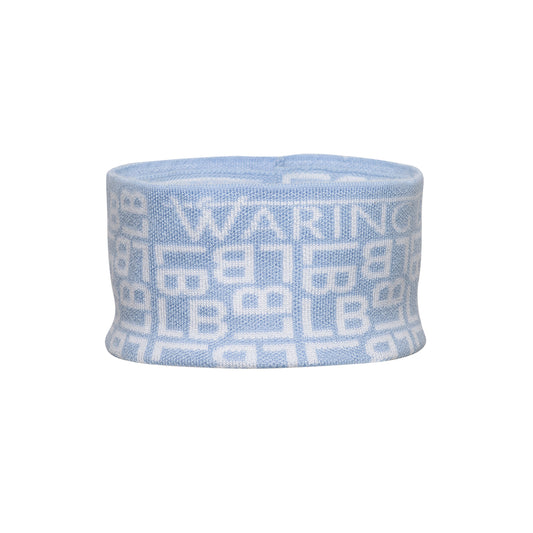 Ski-Style  Monogram Pattern Headband Baby Blue/White