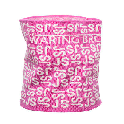 Ski-Style  Monogram Pattern Snood Hot Pink/White