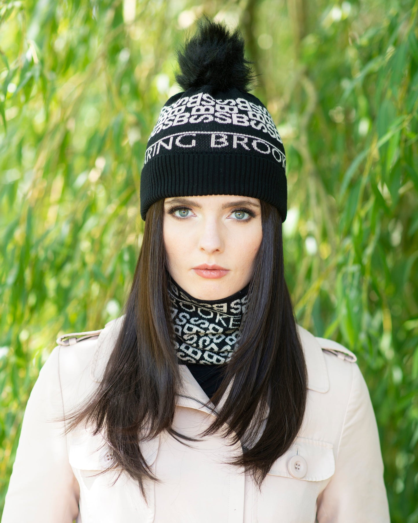 Personalised Monogram Pattern Snood Plum/Taupe