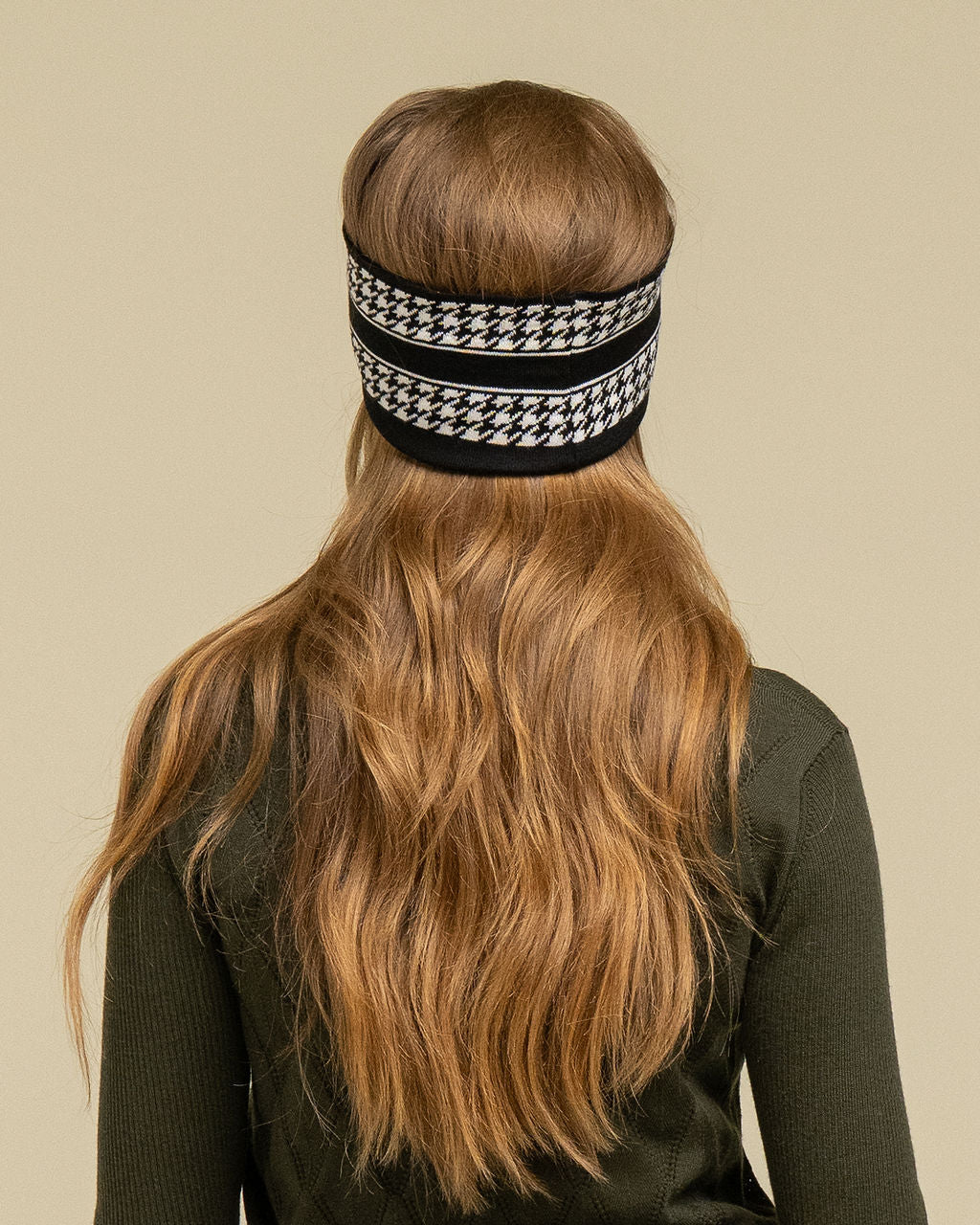 Signature Houndstooth Headband - Black/ White
