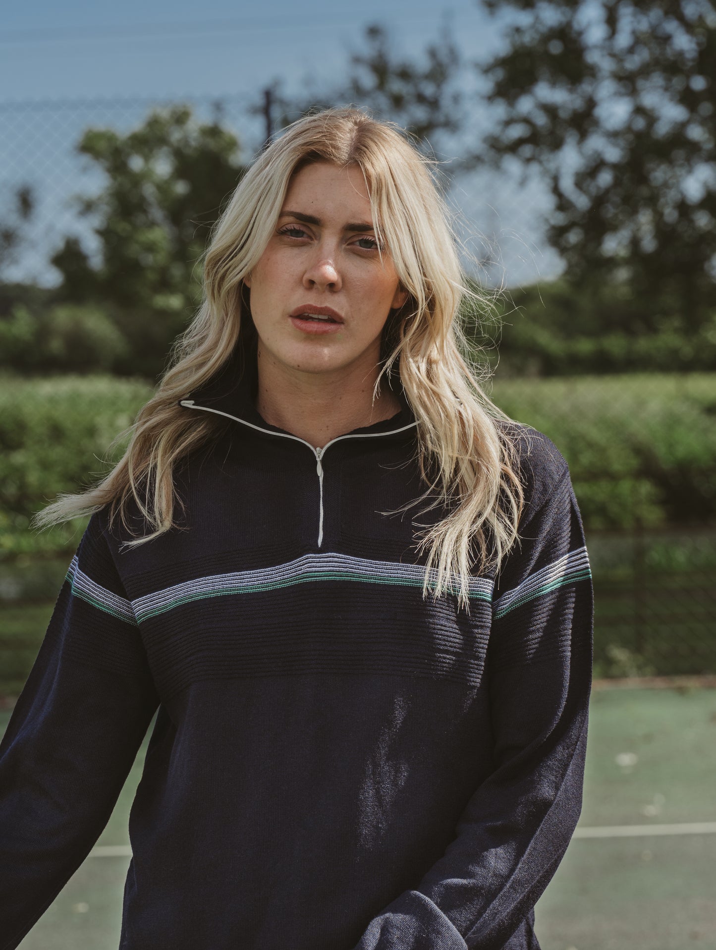 OUTLET: SW19 Quarter-Zip Jumper Navy