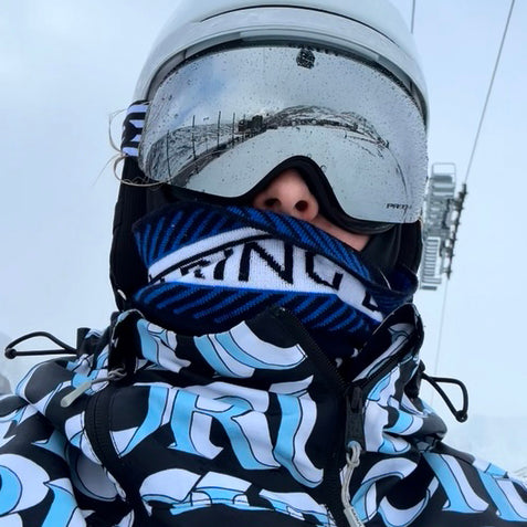 Alpine Stripe Headband & Snood Cobalt