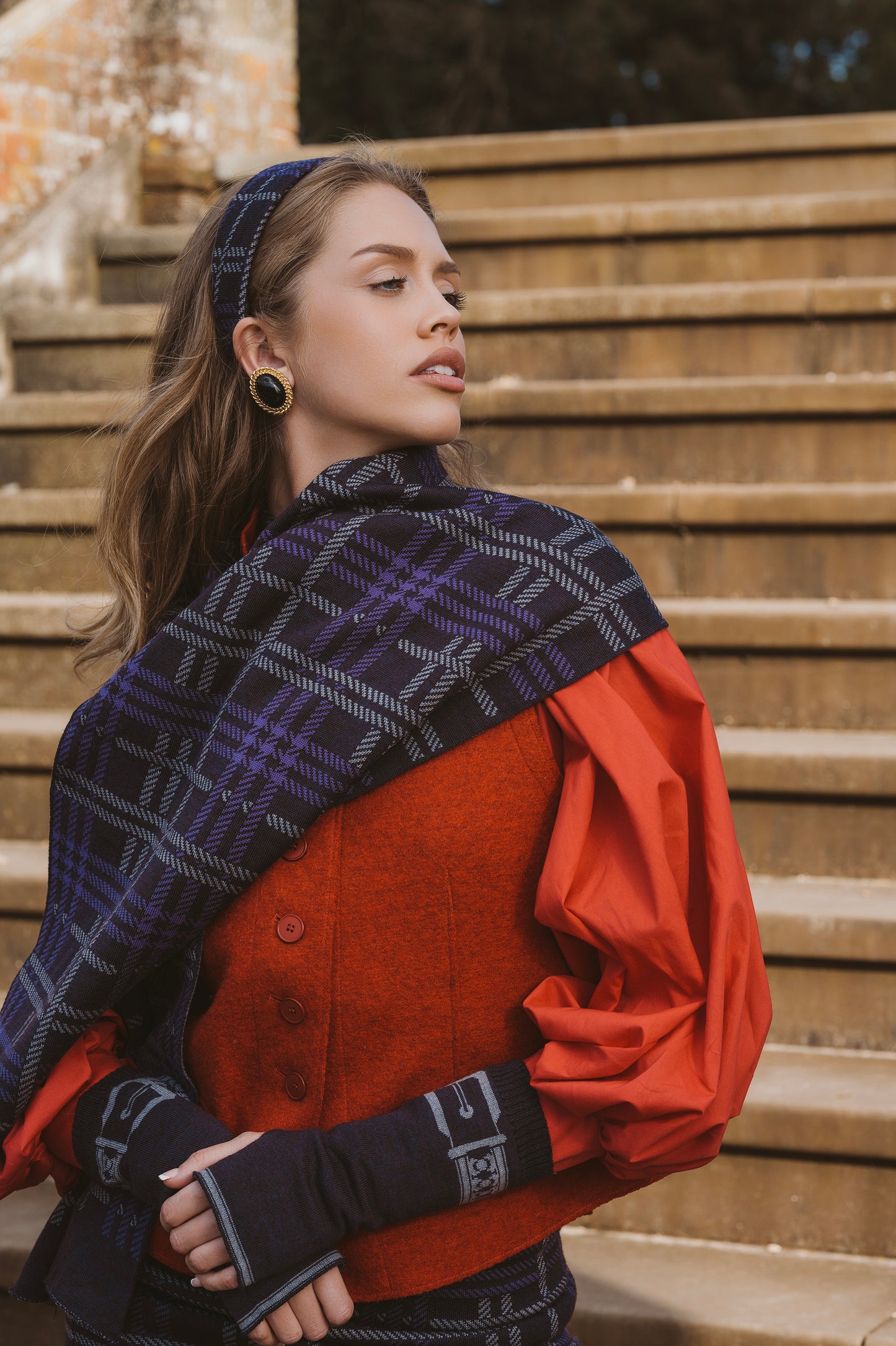 OUTLET: Highland Tartan Hairband Navy