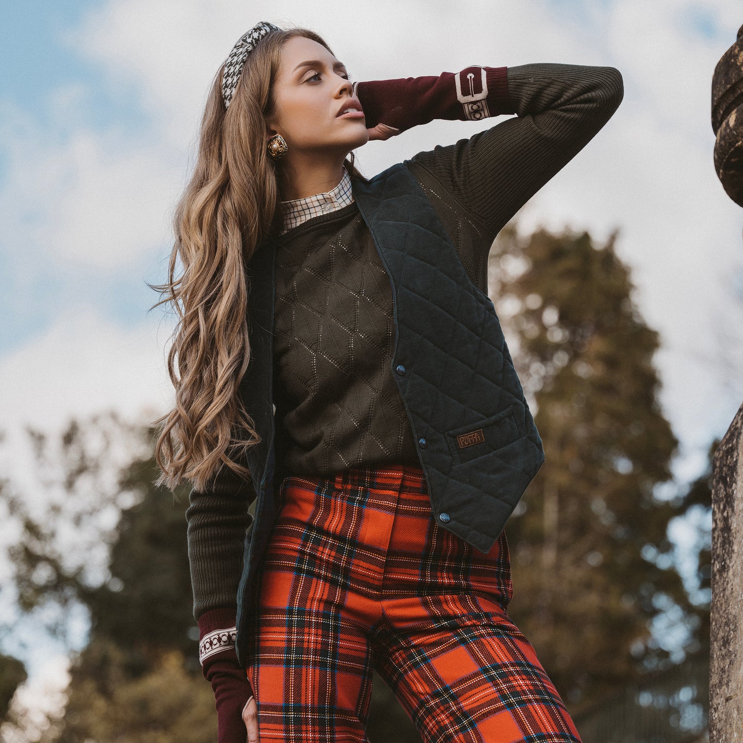 OUTLET: Argyle Pull Over Olive