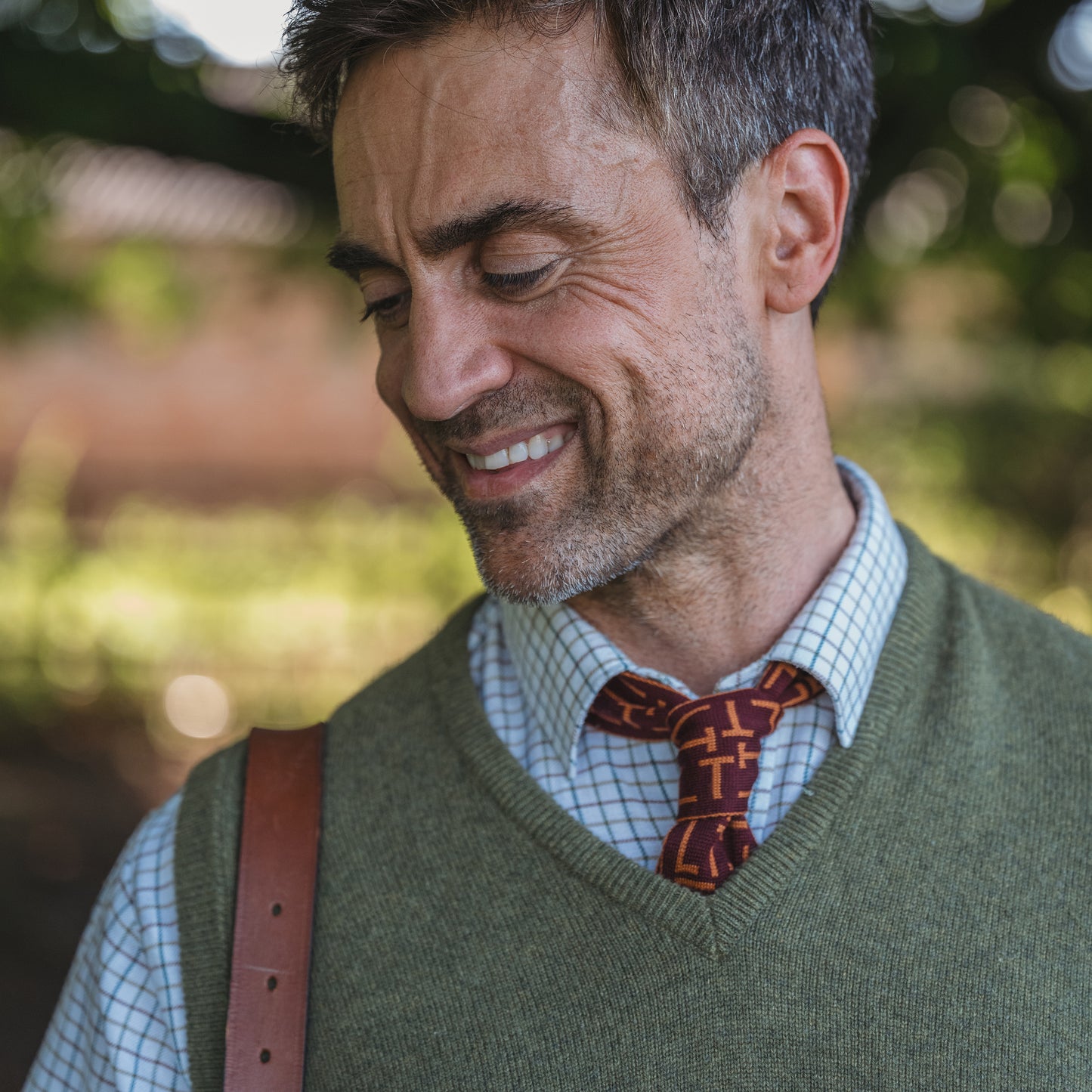 Monogram Pattern Tie Plum/Chestnut