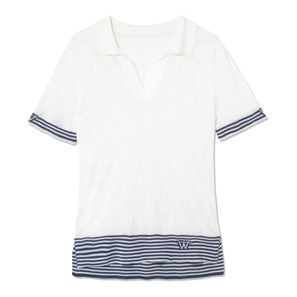 OUTLET: Diamond Polo Tee White