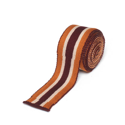 Classic Stripe Tie Plum/Taupe/Chestnut