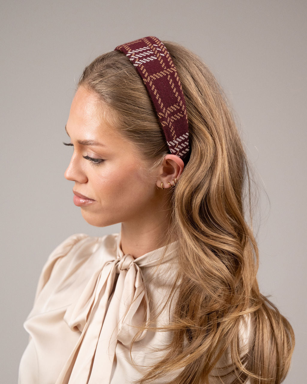 OUTLET: Highland Tartan Hairband Burgundy