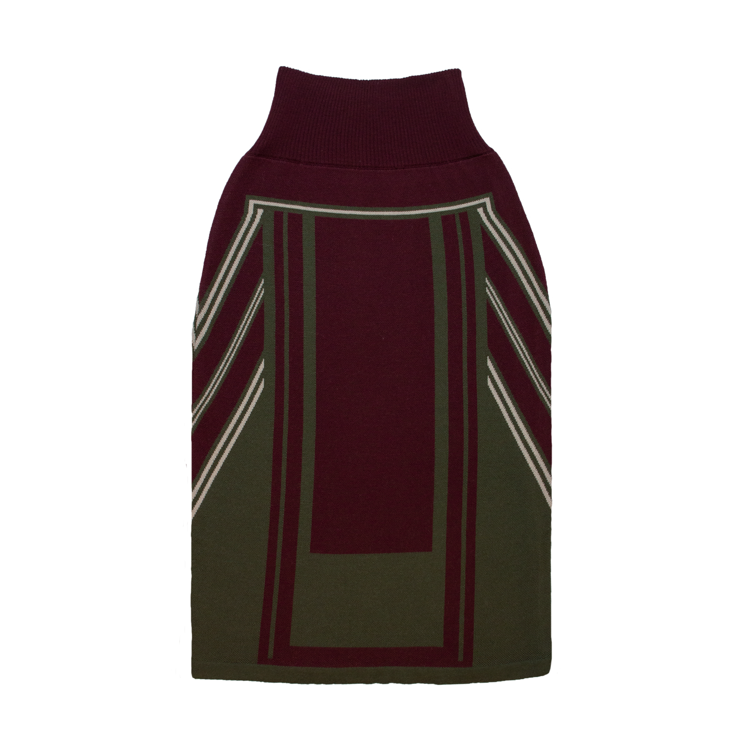 OUTLET: Eclipse Longer Length Pencil Skirt Plum/Olive